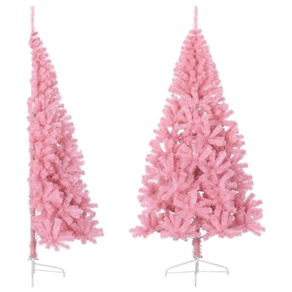 vidaXL Halv plastgran med stativ rosa 210 cm PVC Rosa
