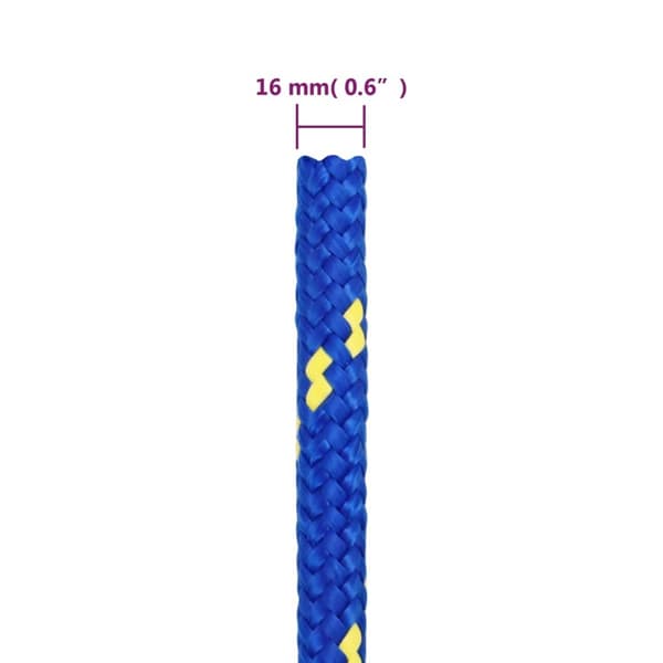 vidaXL Båtlina blå 16 mm 25 m polypropen Blå