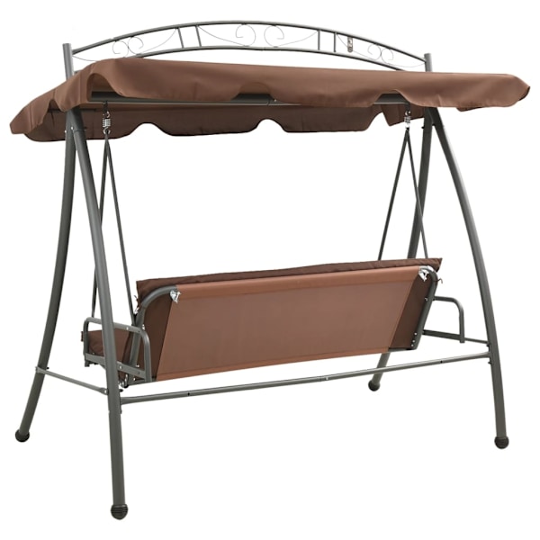 vidaXL Hammock med tak kaffebrun Brun