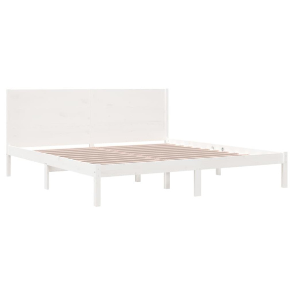 vidaXL Sängram vit massiv furu 200x200 cm Vit