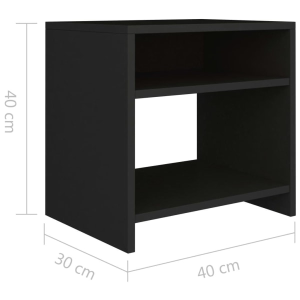 vidaXL Sängbord svart 40x30x40 cm konstruerat trä Svart