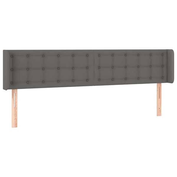 vidaXL Sänggavel LED grå 163x16x78/88 cm konstläder Grå
