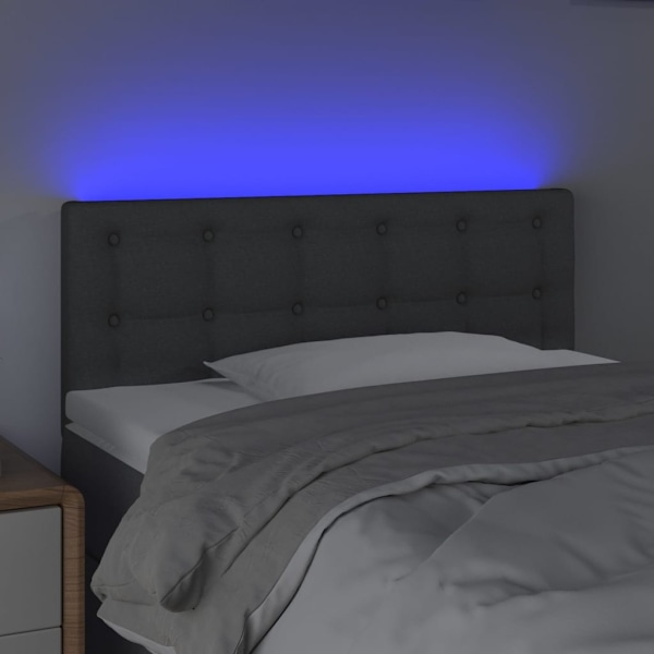 vidaXL Sänggavel LED mörkgrå 90x5x78/88 cm tyg Grå