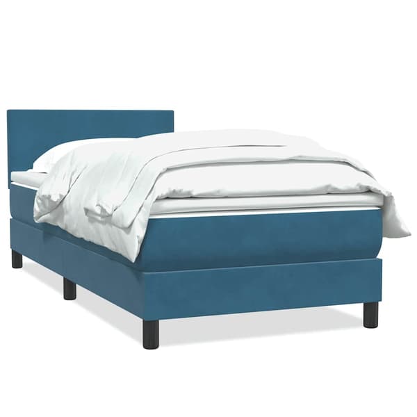 vidaXL Ramsäng med madrass mörkblå 80x210 cm sammet Blå
