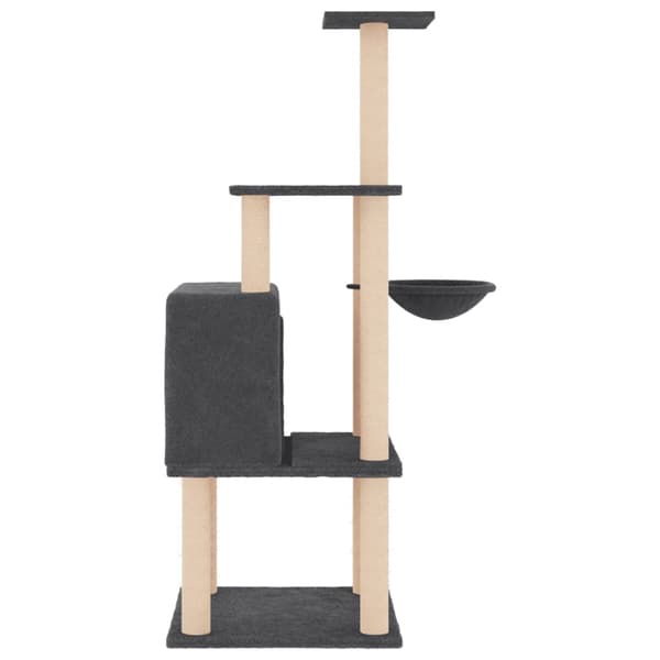vidaXL Klösträd med sisalpelare mörkgrå 132 cm Grå