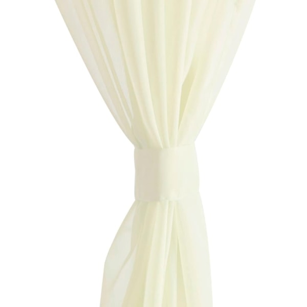 vidaXL Genomskinlig gardin 140 x 245 cm 2-pack Creme Creme