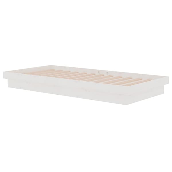 vidaXL Sängram vit massivt trä 90x190 cm Vit