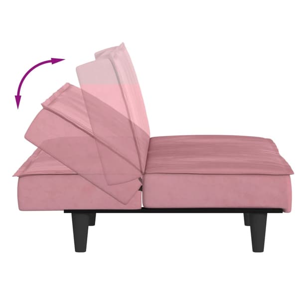 vidaXL Bäddsoffa rosa sammet Rosa