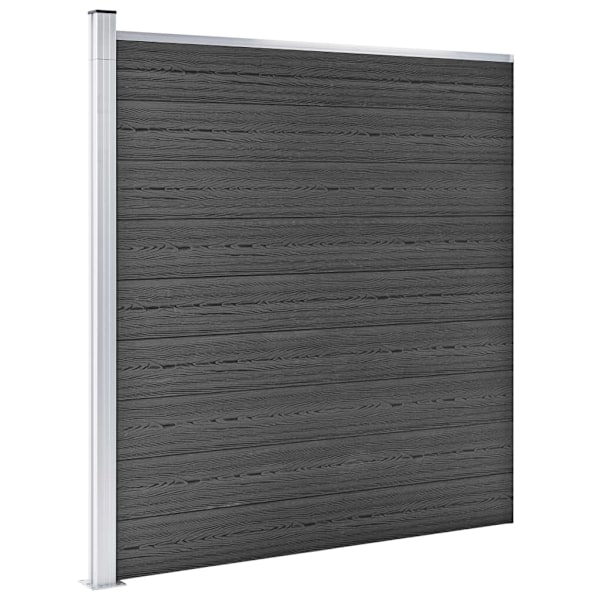 vidaXL Staketpaneler WPC 1737x186 cm svart Svart