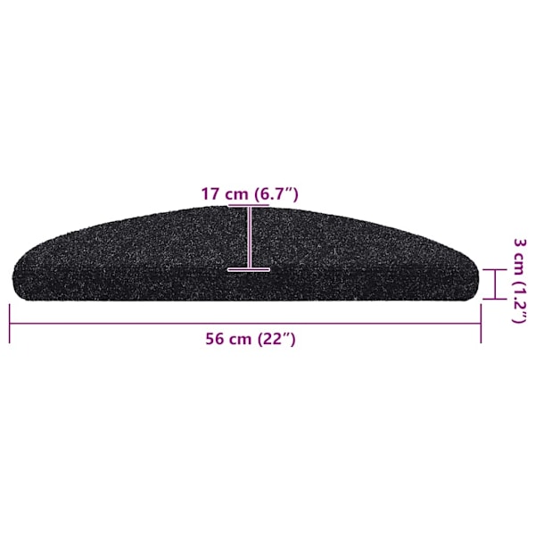 vidaXL Trappstegsmattor självhäftande 5 st svart 56x17x3 cm brodyr Svart