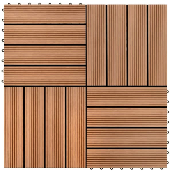 vidaXL WPC Klickgolv 30x30cm 11-pack 1m2 Brun Brun