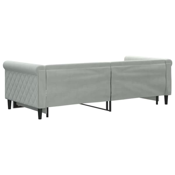vidaXL Dagbädd utdragbar ljusgrå 90x200 cm sammet Grå