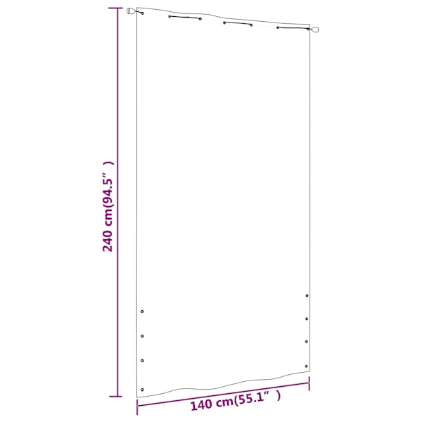 vidaXL Balkongskärm antracit och vit 140x240 cm oxfordtyg Flerfärgsdesign