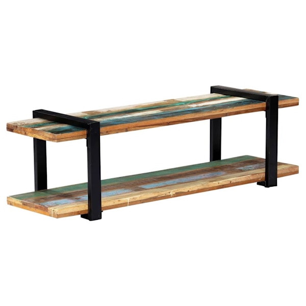 vidaXL TV-bänk 130x40x40 cm massivt återvunnet trä multifärg