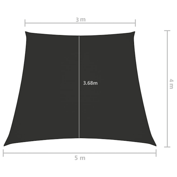 vidaXL Solsegel oxfordtyg trapets 3/5x4 m antracit Antracit