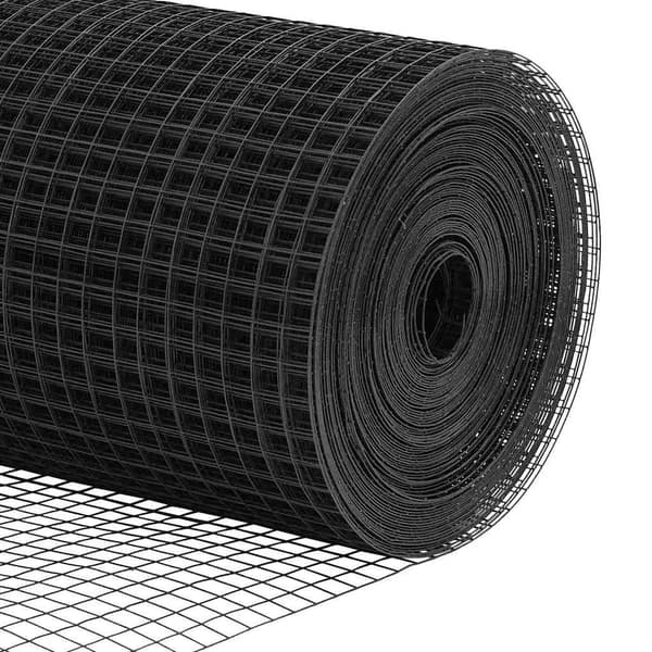 vidaXL Svetsat trådgaller markfäste 10 x 0,5 m PVC-belagda stål Grå Grå