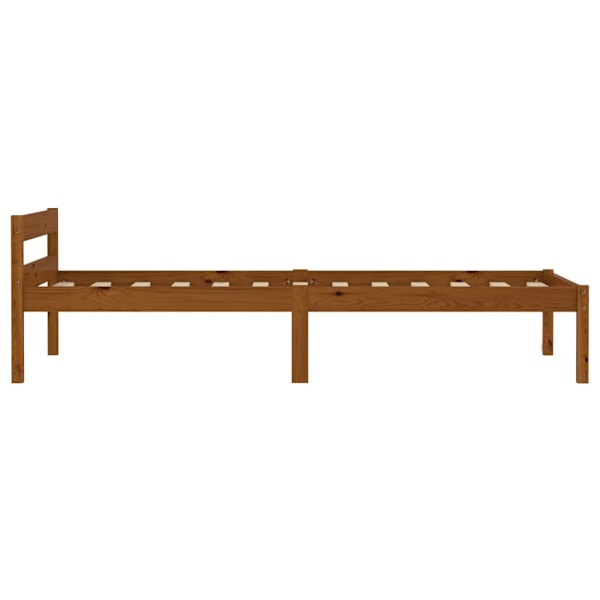 vidaXL Sängram honungsbrun massiv furu 90x200 cm Brun
