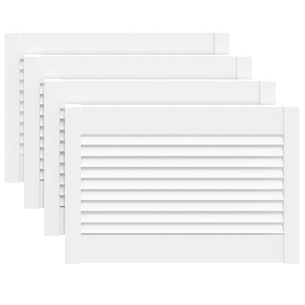 vidaXL Skåpluckor lamelldesign 4 st vit 39,5x59,4 cm massiv furu Vit