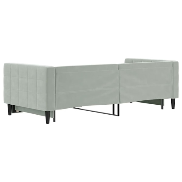 vidaXL Dagbädd utdragbar ljusgrå 90x200 cm sammet Grå