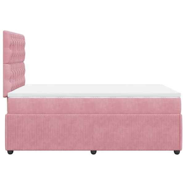 vidaXL Ramsäng med madrass rosa 120x190 cm sammet Rosa