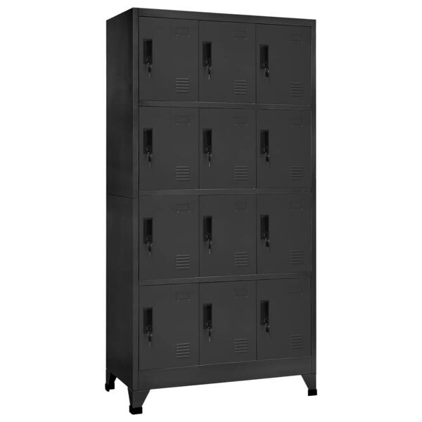 vidaXL Förvaringsskåp antracit 90x45x180 cm stål Antracit