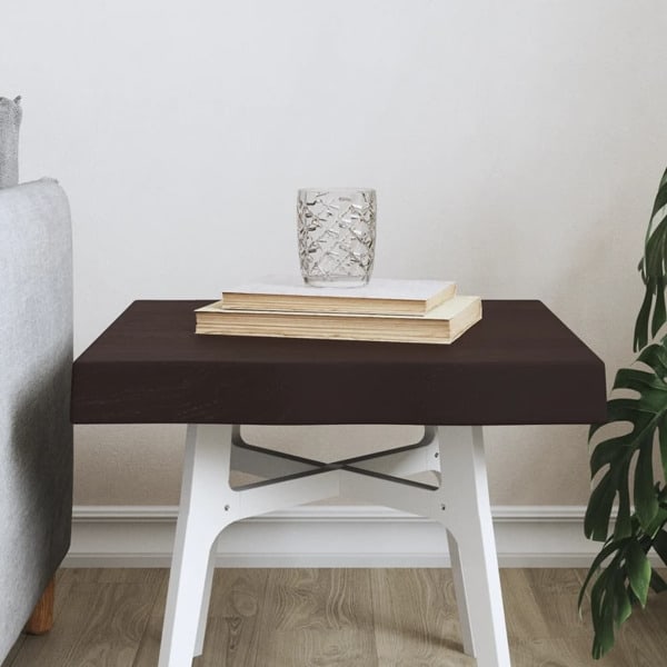 vidaXL Bordsskiva mörkbrun 40x40x(2-6) cm massivt trä levande kant Brun
