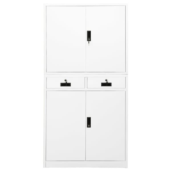 vidaXL Dokumentskåp vit 90x40x180 cm stål Vit