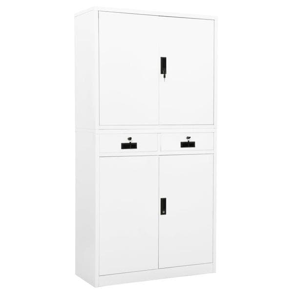 vidaXL Dokumentskåp vit 90x40x180 cm stål Vit