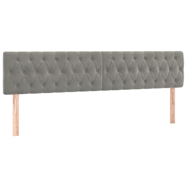 vidaXL Ramsäng med madrass ljusgrå 200x200 cm sammet Grå