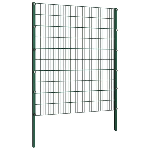 vidaXL Staketpanel med stolpar järn 349x200 cm grön Grön