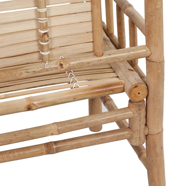 vidaXL Trädgårdsbänk med dyna 120 cm bambu Beige