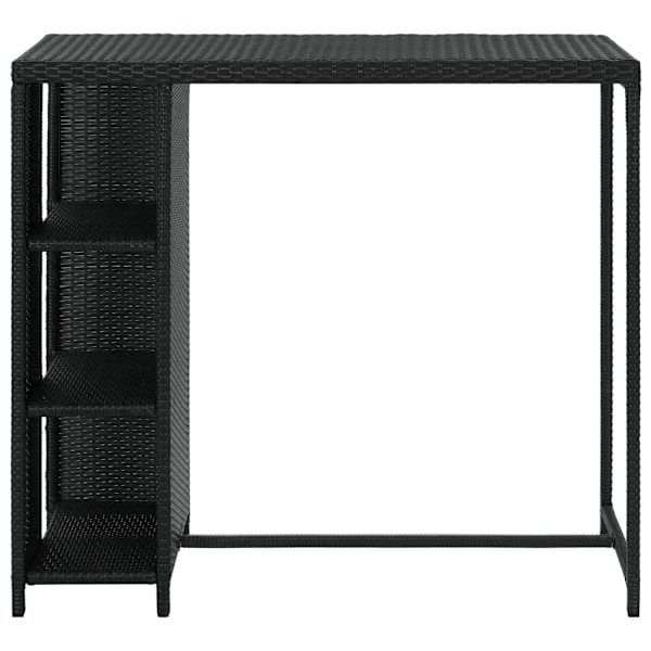 vidaXL Barbord med förvaringshyllor svart 120x60x110 cm konstrotting Svart