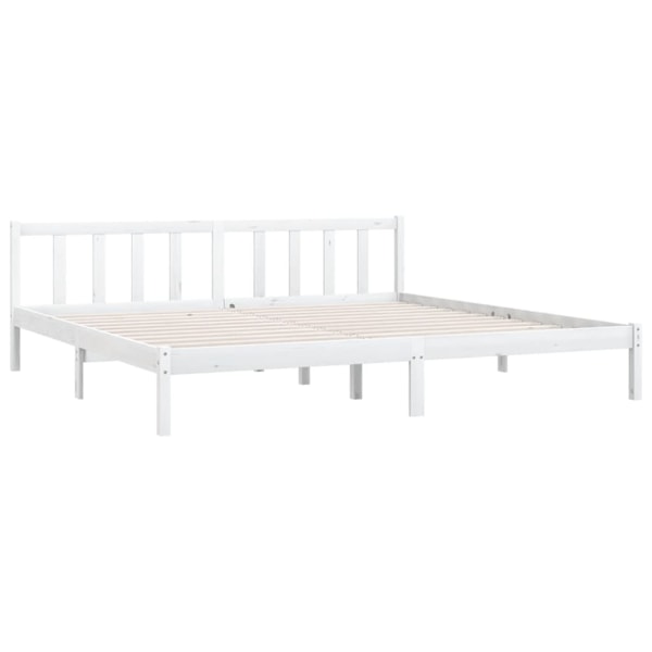 vidaXL Sängram vit massiv furu 200x200 cm Vit