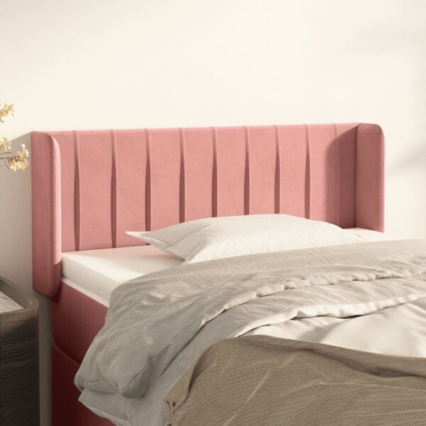 vidaXL Sänggavel med kanter rosa 83x16x78/88 cm sammet Rosa
