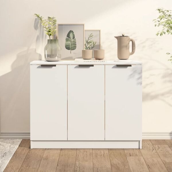 vidaXL Skänk vit 90,5x30x70 cm konstruerat trä Vit