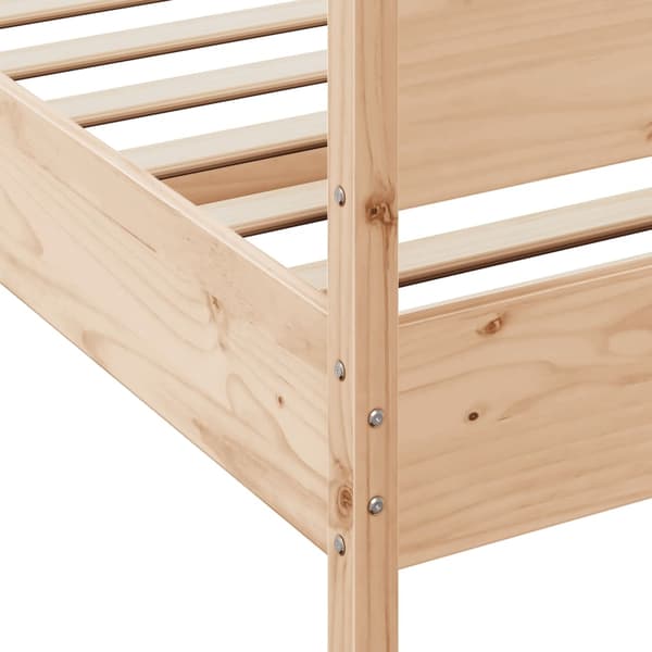 vidaXL Sängram utan madrass 200x200 cm massiv furu Brun