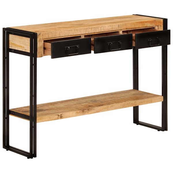 vidaXL Konsolbord 110x30x76 cm massivt mangoträ Svart