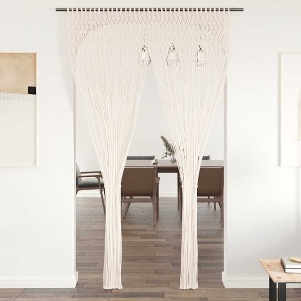 vidaXL Gardin makramé 140x240 cm bomull Creme