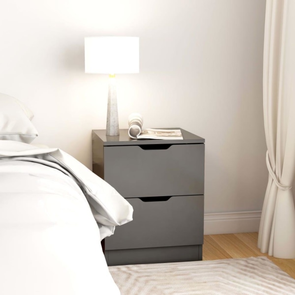 vidaXL Sängbord 2 st grå 40x40x50cm spånskiva grå