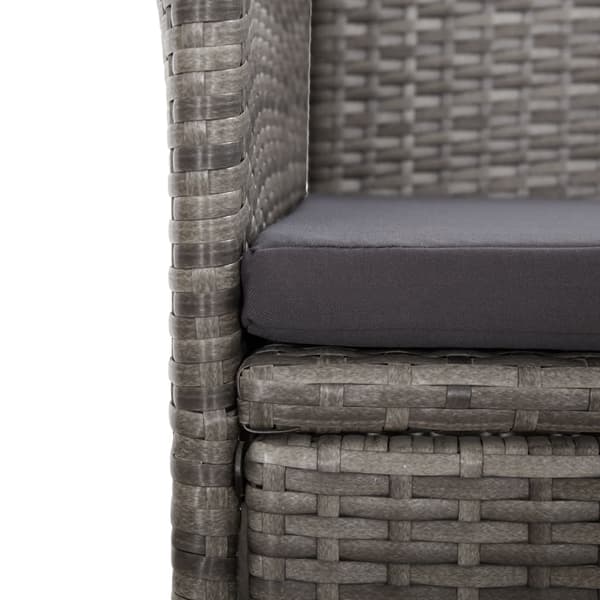 vidaXL Justerbara trädgårdsstolar 2 st med dynor konstrotting grå grå