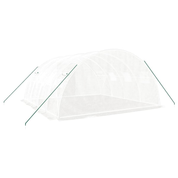 vidaXL Växthus med stålram vit 16 m² 4x4x2 m Vit