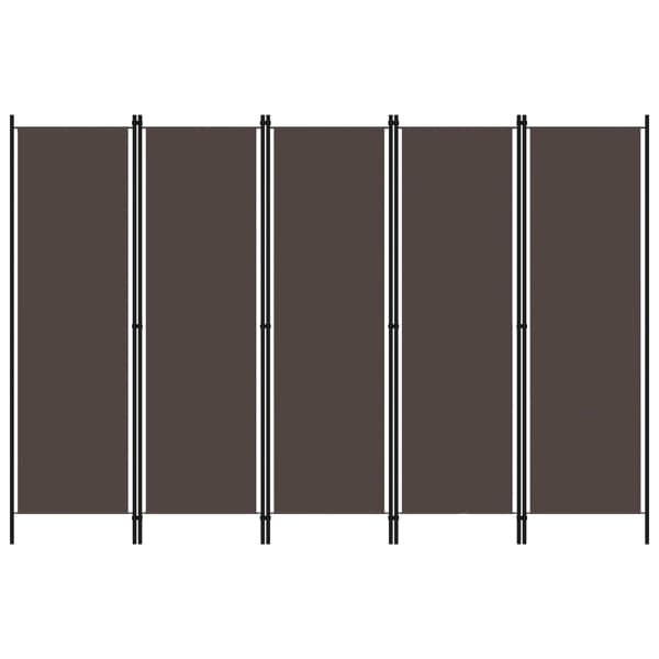 vidaXL Rumsavdelare 5 paneler brun 250x180 cm Brun