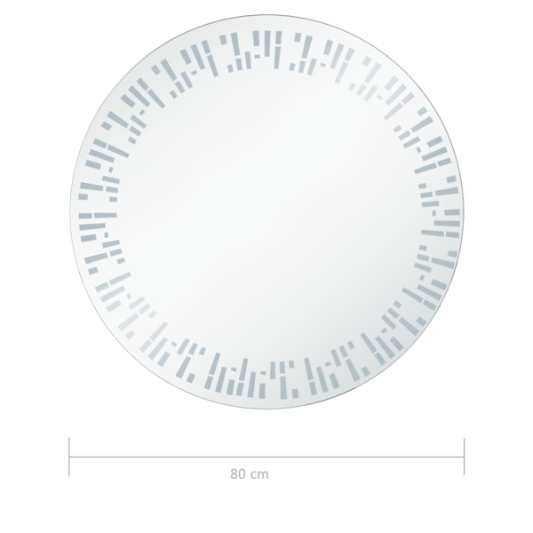 vidaXL Badrumsspegel LED 80 cm Silver