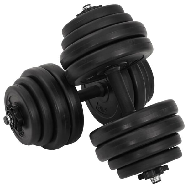 vidaXL Hantlar 2-pack totalvikt 30 kg Svart