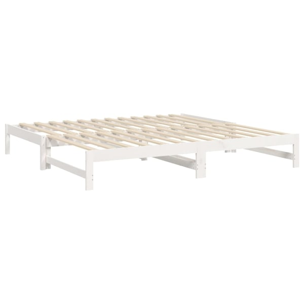 vidaXL Utdragbar dagbädd vit 2x(80x200) cm massiv furu Vit