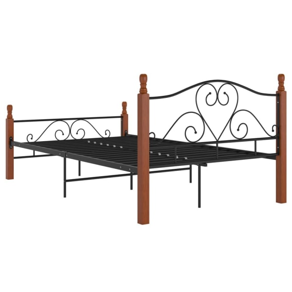 vidaXL Sängram svart metall 120x200 cm Svart