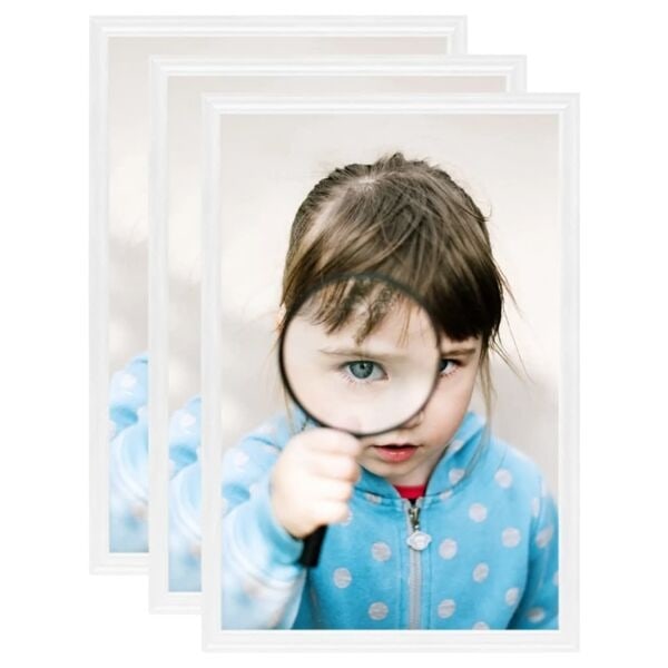 vidaXL Fotoramar 3 st för bord vit 13x18 cm MDF Vit
