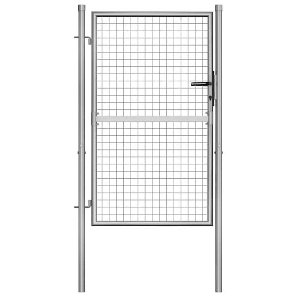 vidaXL Trädgårdsgrind galvaniserat stål 105x125 cm silver Silver