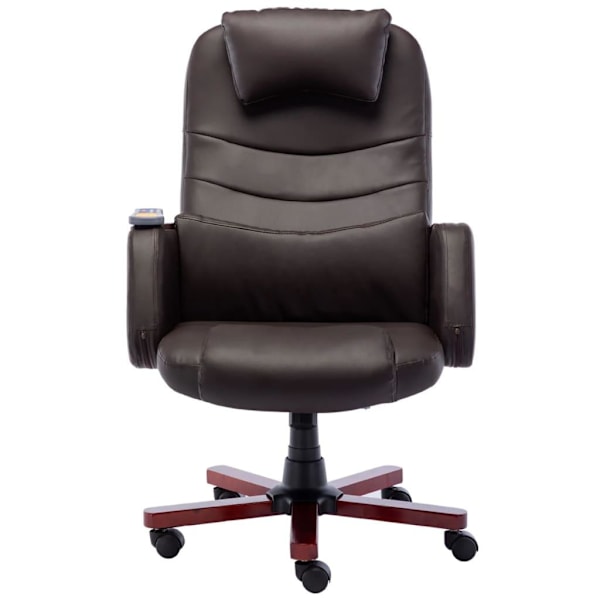 vidaXL Massagekontorsstol brun konstläder Brun
