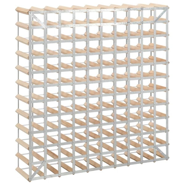 vidaXL Vinställ för 120 flaskor massiv furu Beige